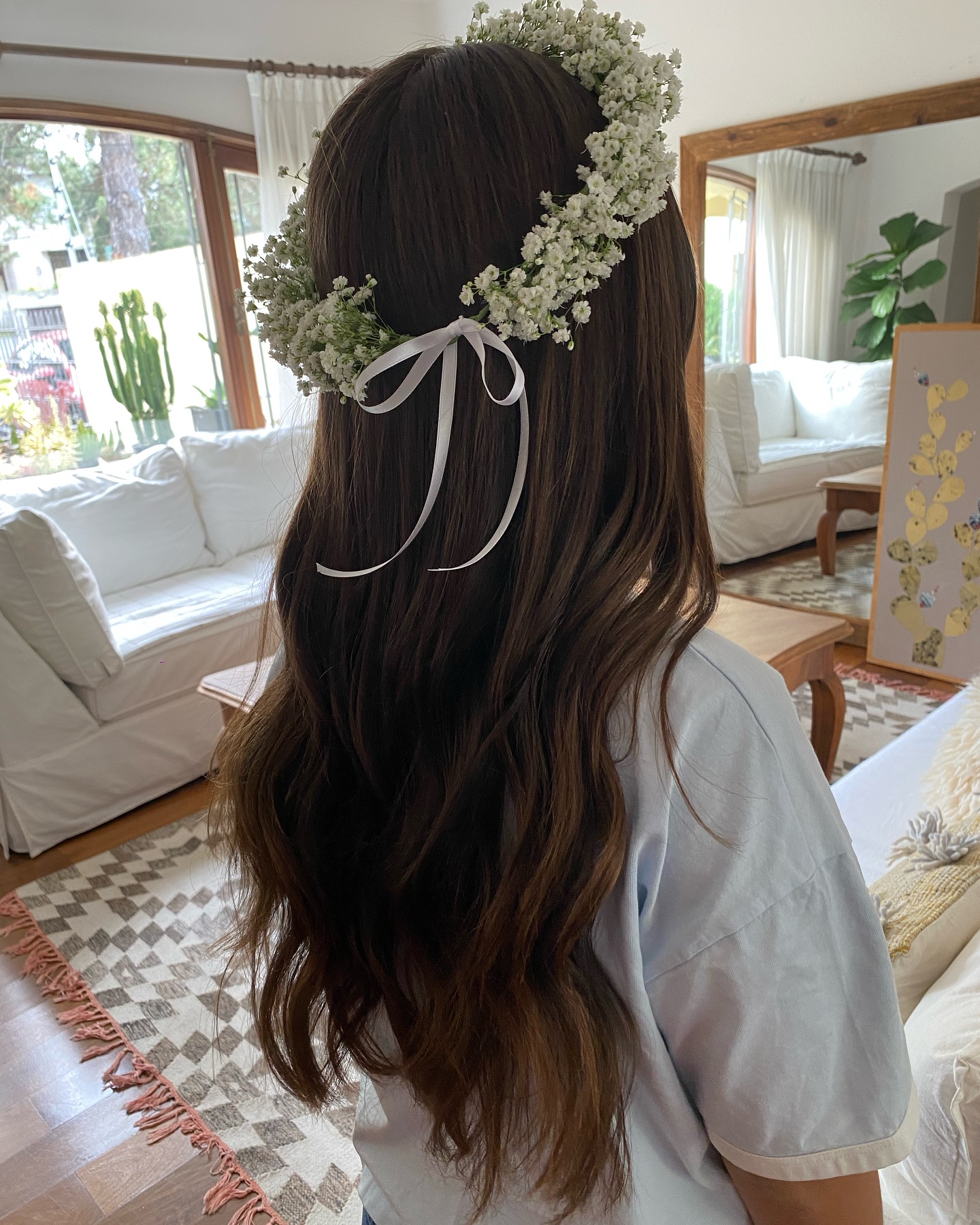 Peinado nupcial con flores